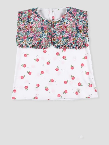 T-shirt estampada maxi pescoço