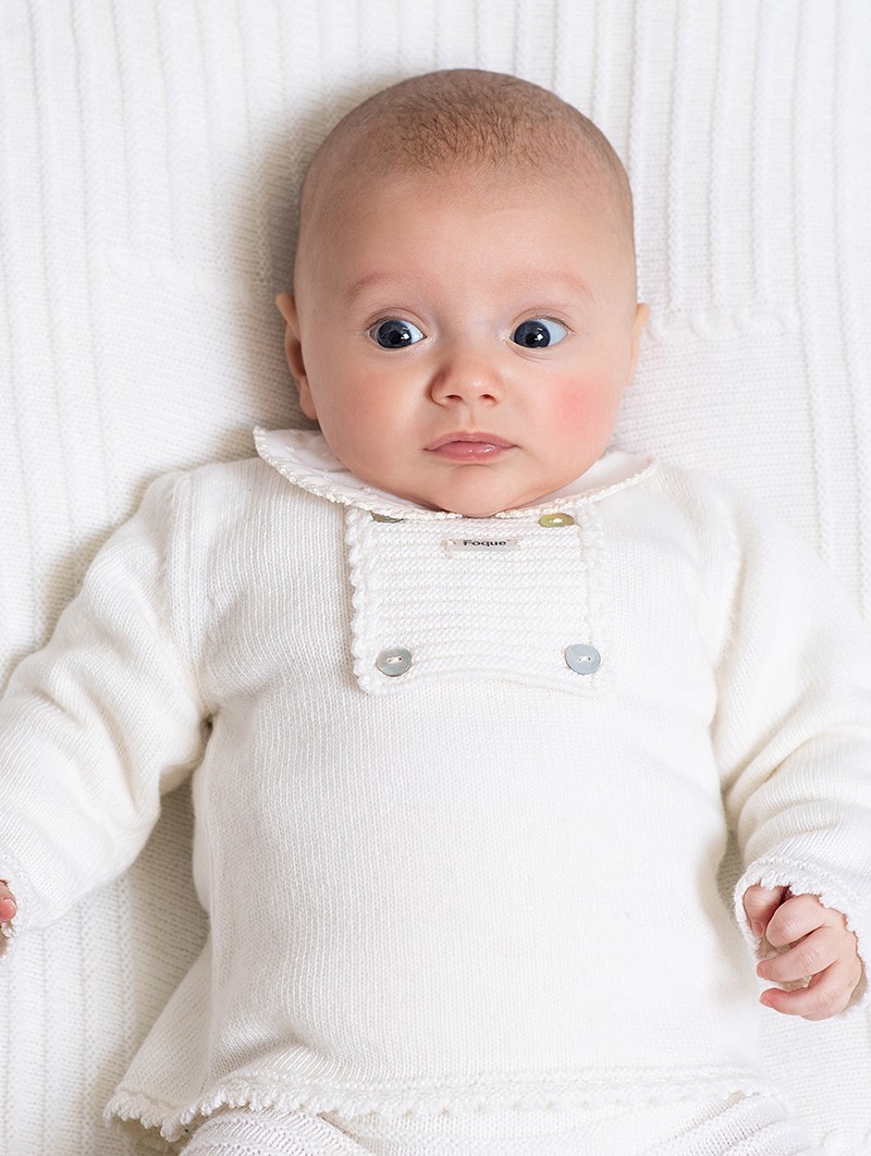 Rafia first outfit in ecru