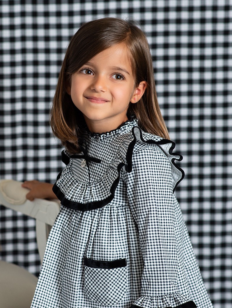 Plumetis gingham dress