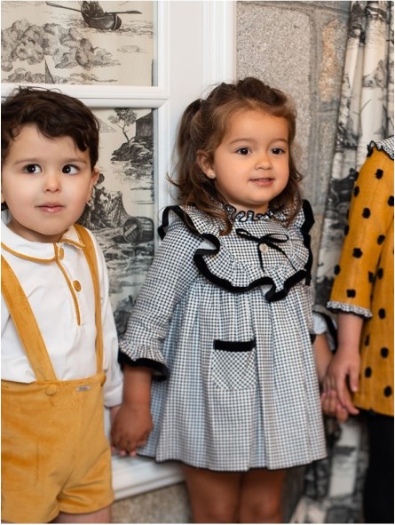 Plumetis gingham dress