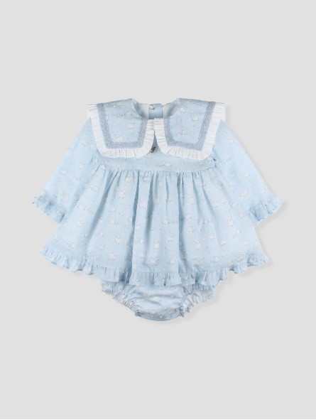 Arrullo baby girl dress with bloomers