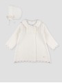 Cream Baby Knit Coat with Bonnet