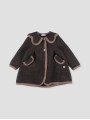 Girl coat with contrasting trims