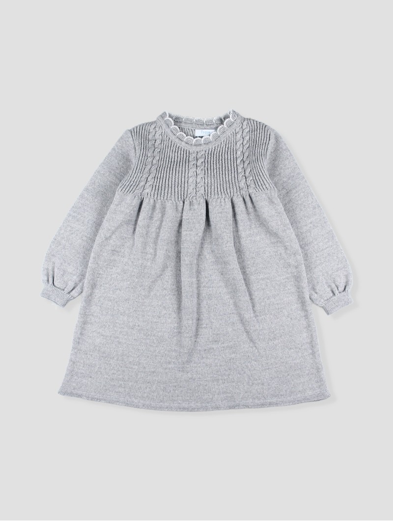 Girl knit dress with bow detail