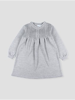 Girl knit dress with bow detail