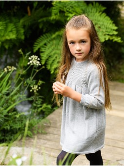 Girl knit dress with bow detail