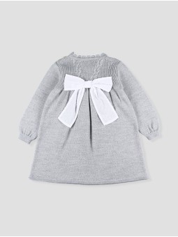 Vestido ponto e lazada costas