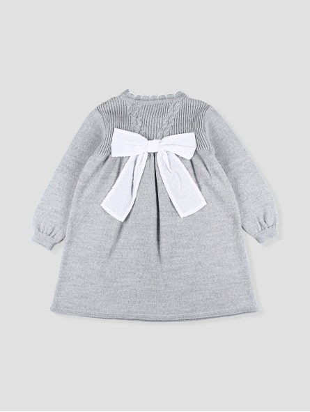 Vestido ponto e lazada costas