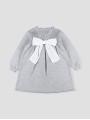 Girl knit dress with bow detail