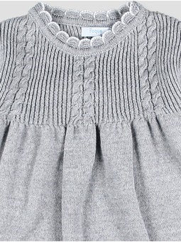 Girl knit dress with bow detail