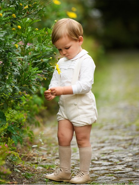 Boy’s Cream Suspender Set