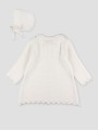 Cream Baby Knit Coat with Bonnet