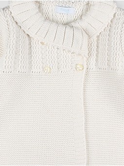 Cream Baby Knit Coat with Bonnet