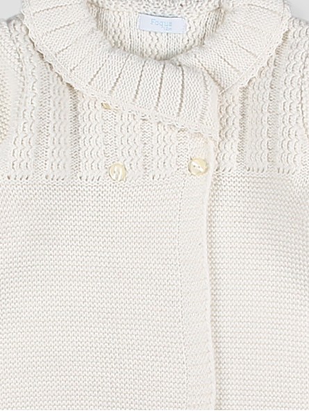 Cream Baby Knit Coat with Bonnet