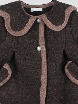 Girl coat with contrasting trims