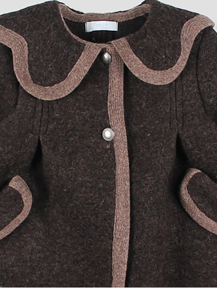Girl coat with contrasting trims