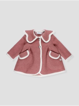 Girl coat with contrasting trims