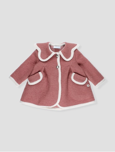 Girl coat with contrasting trims