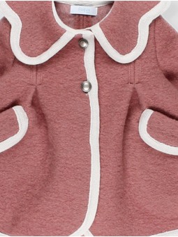 Girl coat with contrasting trims