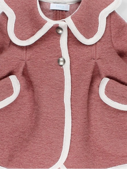 Girl coat with contrasting trims