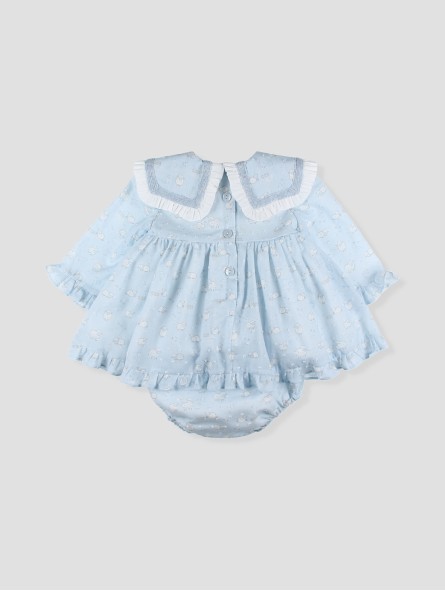 Arrullo baby girl dress with bloomers