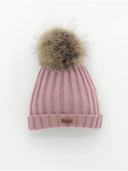 Pompom knitted bonnet