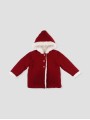 Baby unisex knit duffle coat with fleece