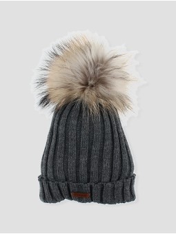 Gorro pompón pelo