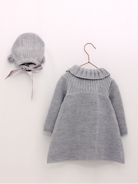 Girl’s knit coat and bonnet