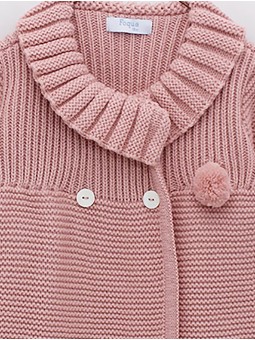 Girl’s knit coat and bonnet