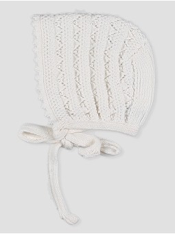 Knitted baptism bonnet 