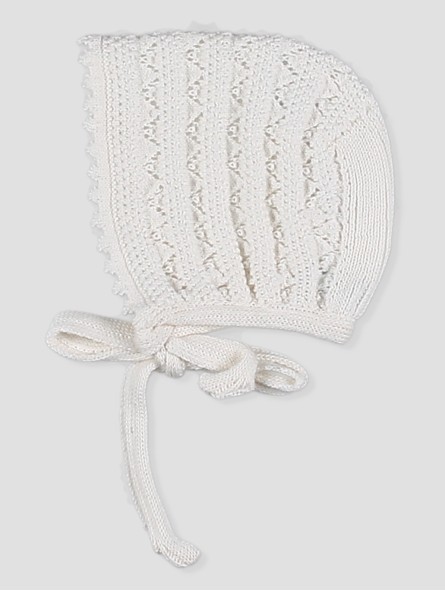 Knitted baptism bonnet 