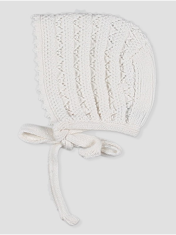 Knitted baptism bonnet 