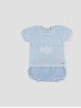 Baby blue knit fish set