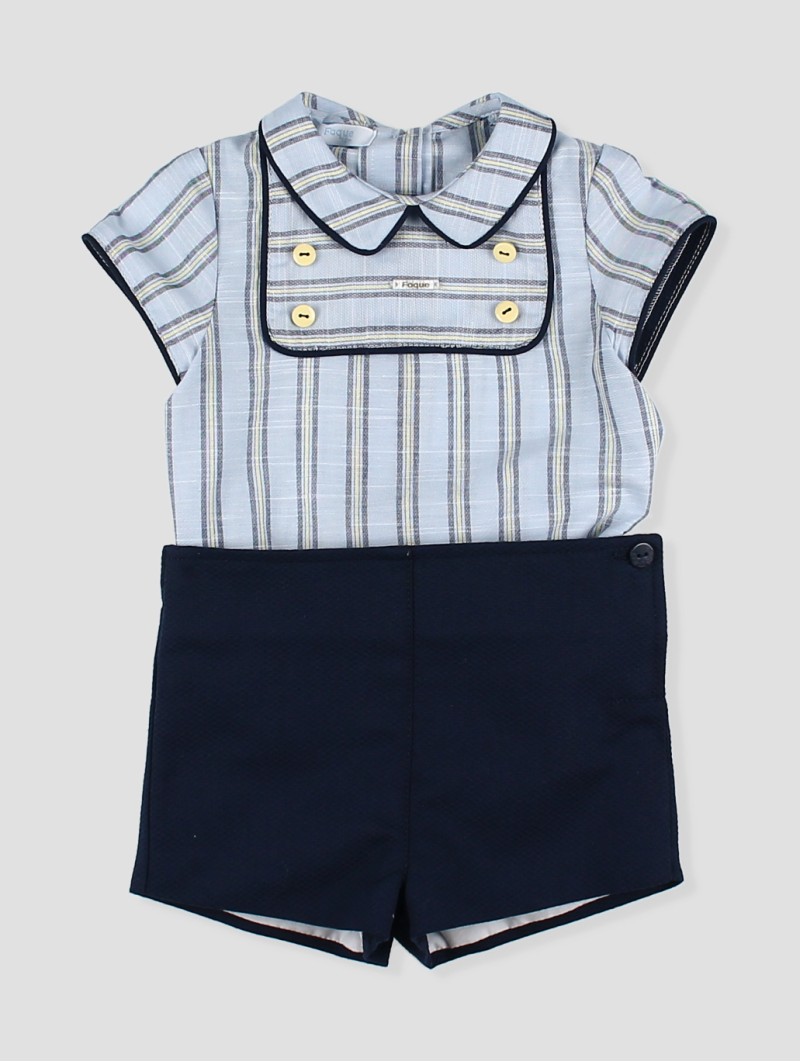 Mar baby boy striped shirt navy set