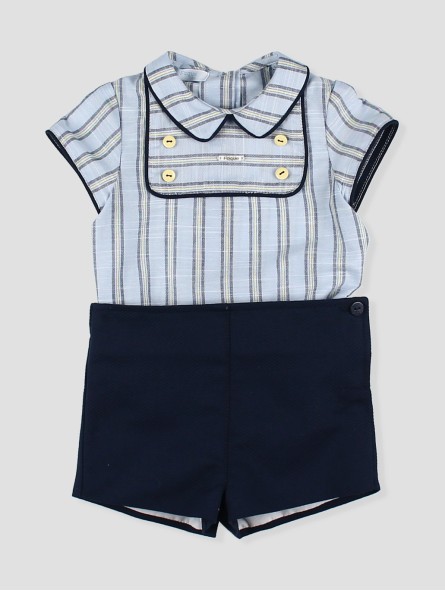 Mar baby boy striped shirt navy set