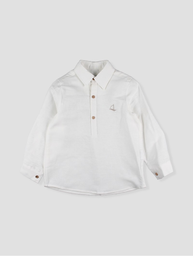 Camisa cuello camisero blanca