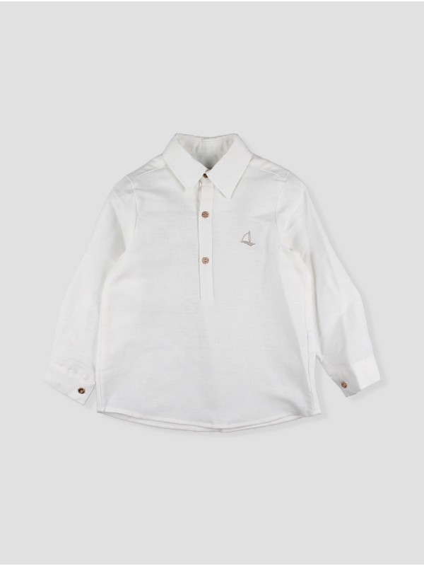 Camisa cuello camisero blanca