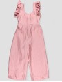 Girls dusty pink ruffle jumpsuit