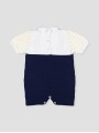 Knit dungaree-style romper