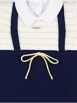 Knit dungaree-style romper