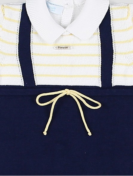 Knit dungaree-style romper