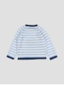 Striped jumper with whale intarsia