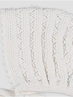 Knitted baptism bonnet 