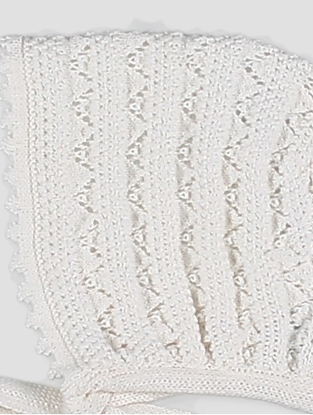 Knitted baptism bonnet 