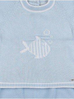 Baby blue knit fish set