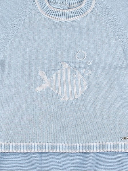 Baby blue knit fish set