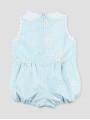 Girl gingham daisy romper