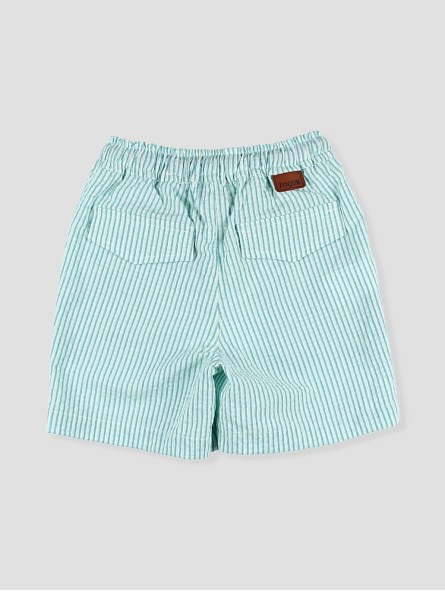 Boys green stripe shorts