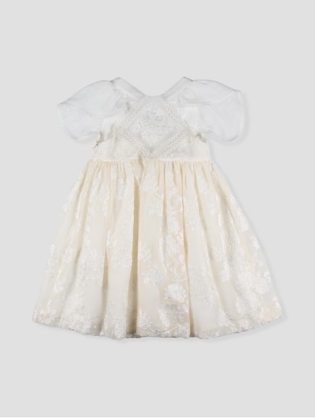 Vestido gasa bordada Bautizo